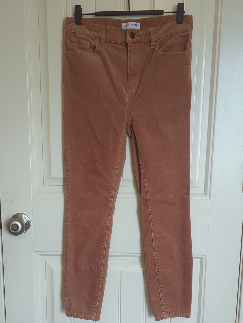 LOFT High Waist Skinny Jeans in Copper Brown